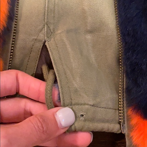 REVERSIBLE RAINBOW FUR HOODED COAT SZ s/xs - Picture 7 of 8